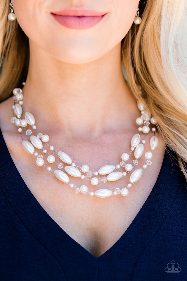 Paparazzi ♥ Happy Is The Bride - White ♥ Necklace