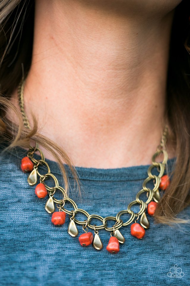 Paparazzi ♥ Adventure Is Worthwhile - Orange ♥ Necklace