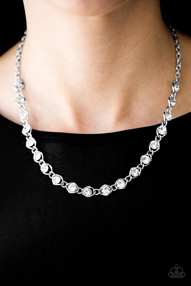 Paparazzi ♥ Shes A GLAM-eater - White ♥ Necklace