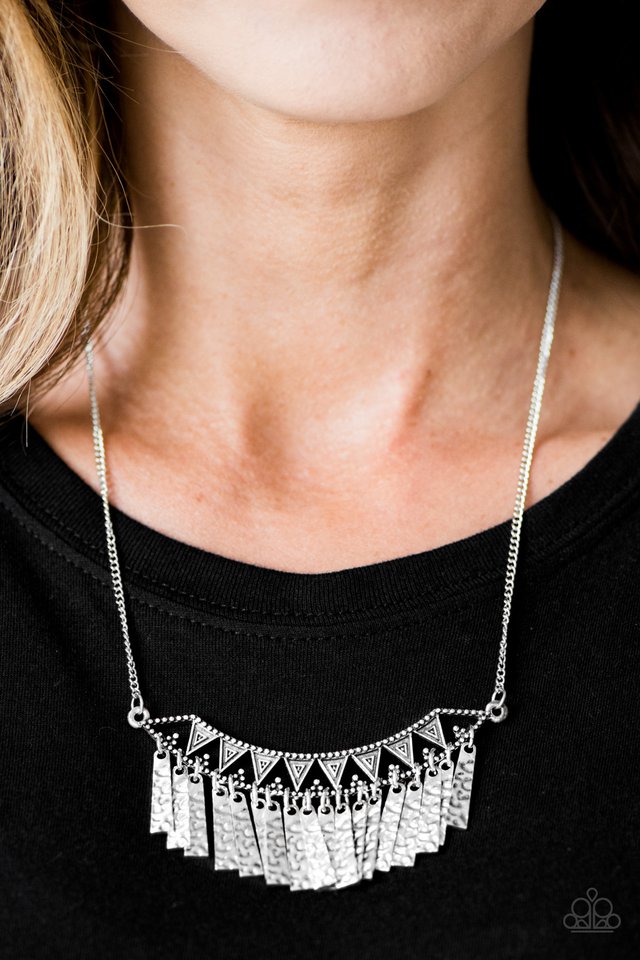 Paparazzi ♥ Terrifically Triassic - Silver ♥ Necklace