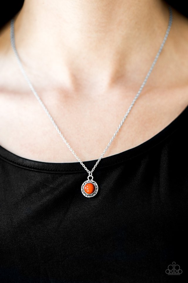 Paparazzi ♥ Wildflower Waltz - Orange ♥ Necklace