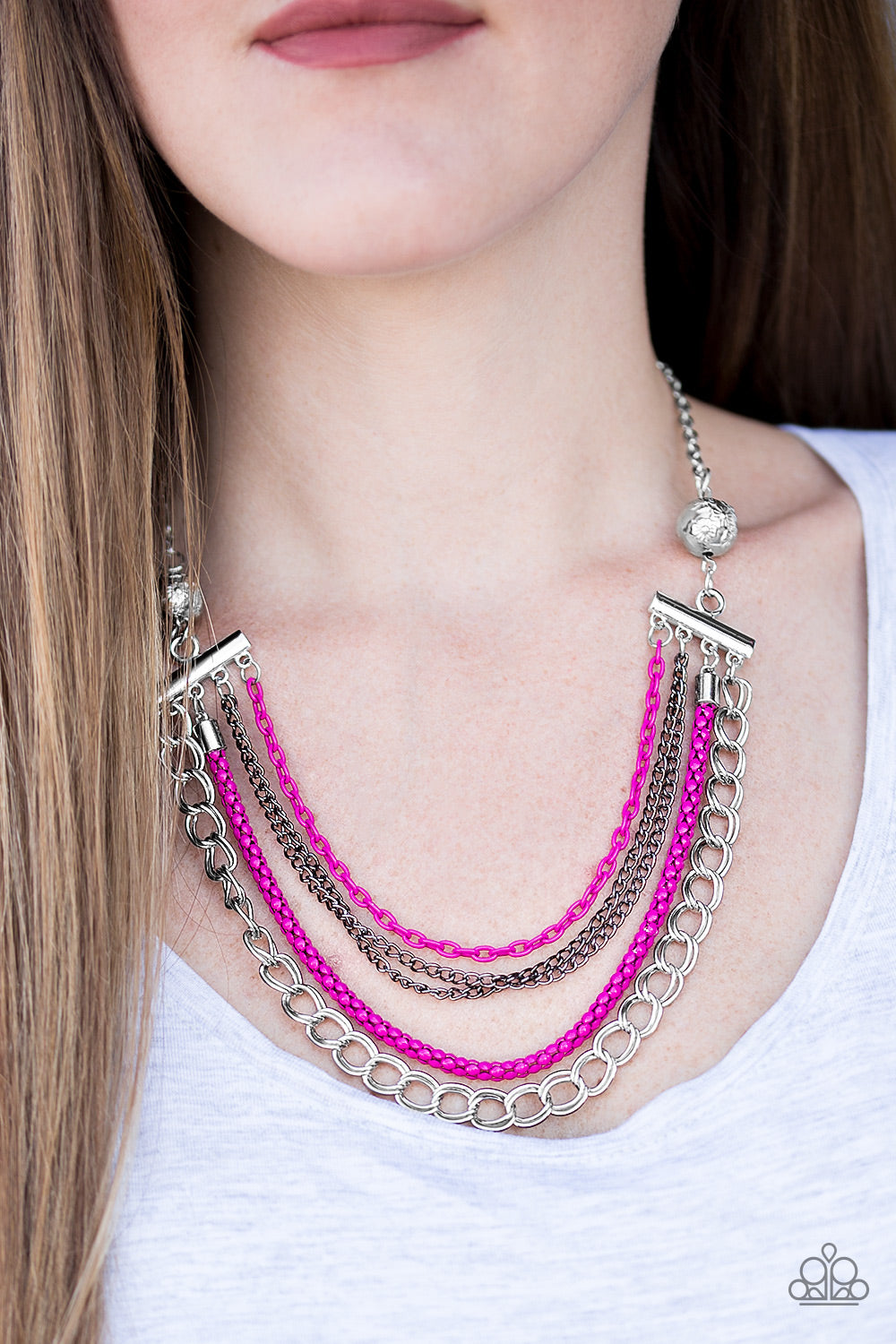 Paparazzi ♥ High-Intensity - Pink ♥  Necklace