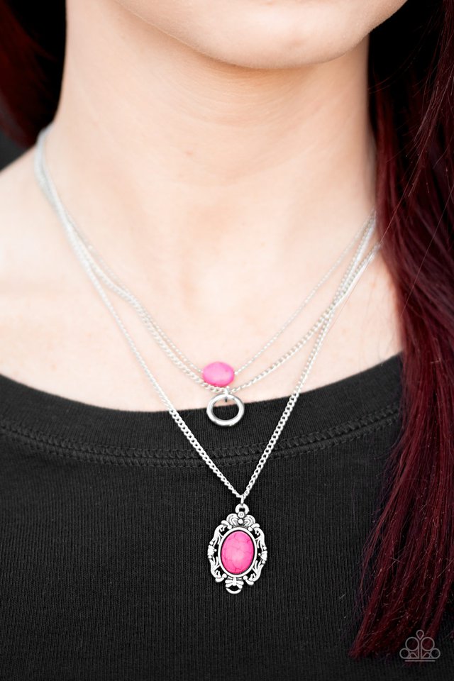 Paparazzi ♥ Canyon Cavalier - Pink ♥ Necklace