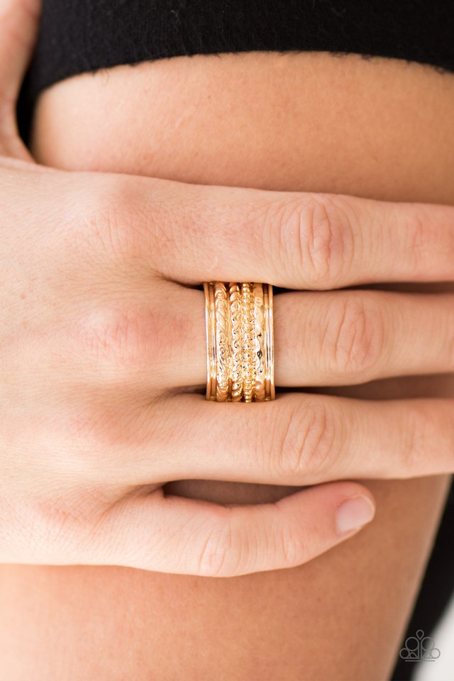 Paparazzi ♥ Whats Yours Is MAYAN - Gold ♥ Ring