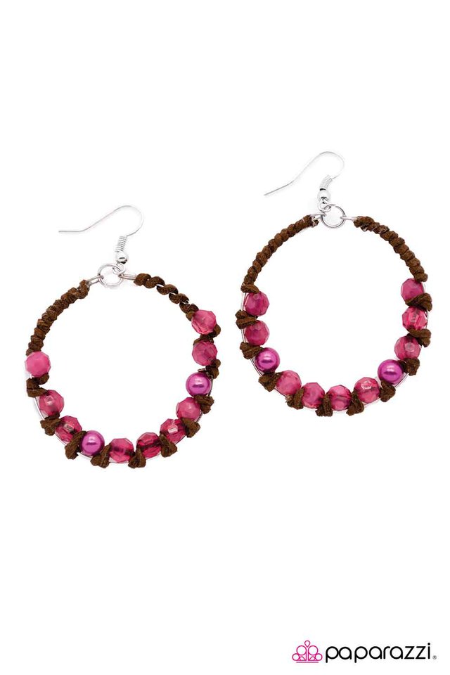 Paparazzi ♥ Desert Rose - Pink ♥ Earrings