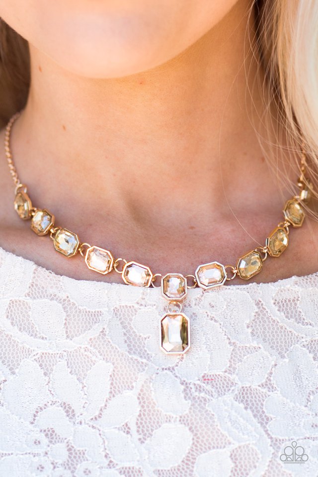 Paparazzi ♥ The Right To Remain Sparkly - Gold ♥ Necklace