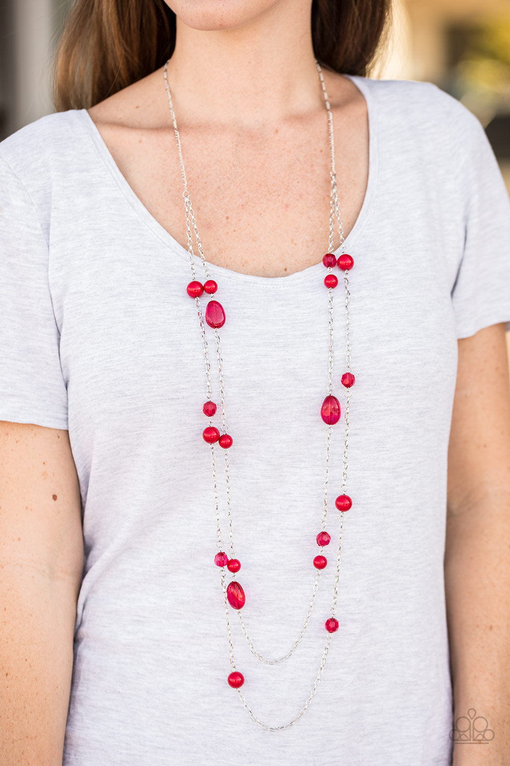 Paparazzi ♥ In Your GLEAMS - Red ♥  Necklace