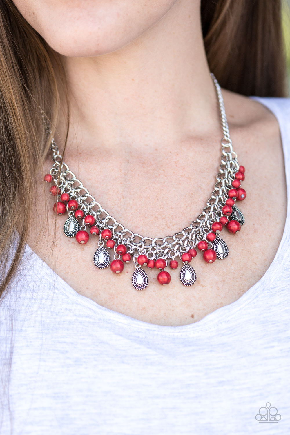 Paparazzi ♥ PRIMAL Donna - Red ♥  Necklace