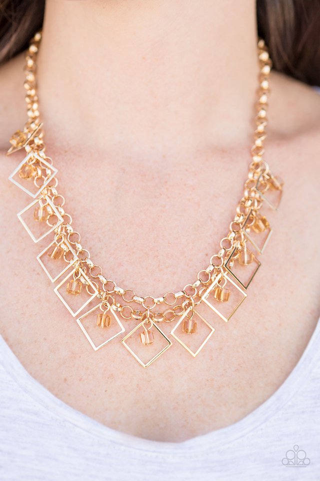 Paparazzi ♥ GEO Down In History  - Gold ♥ Necklace