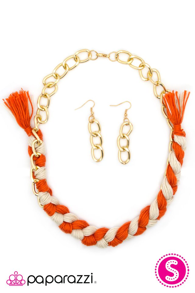 Paparazzi ♥ String Me Along - Orange ♥ Necklace