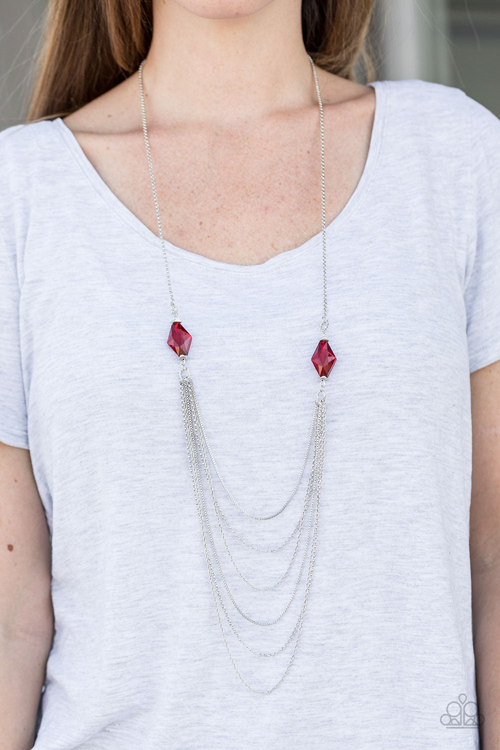 Paparazzi ♥ Rich Beyond Your Wildest GLEAMS! - Red ♥  Necklace