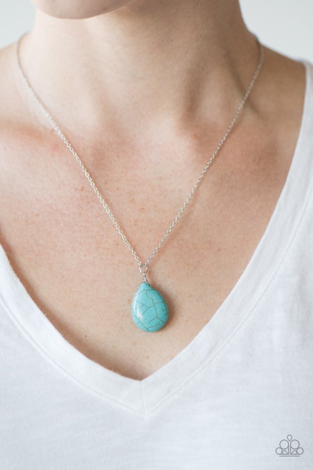 Paparazzi ♥ Stone Solo - Blue ♥ Necklace