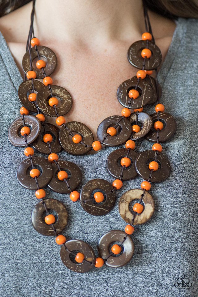 Paparazzi ♥ Bora Bora Beauty - Orange ♥ Necklace