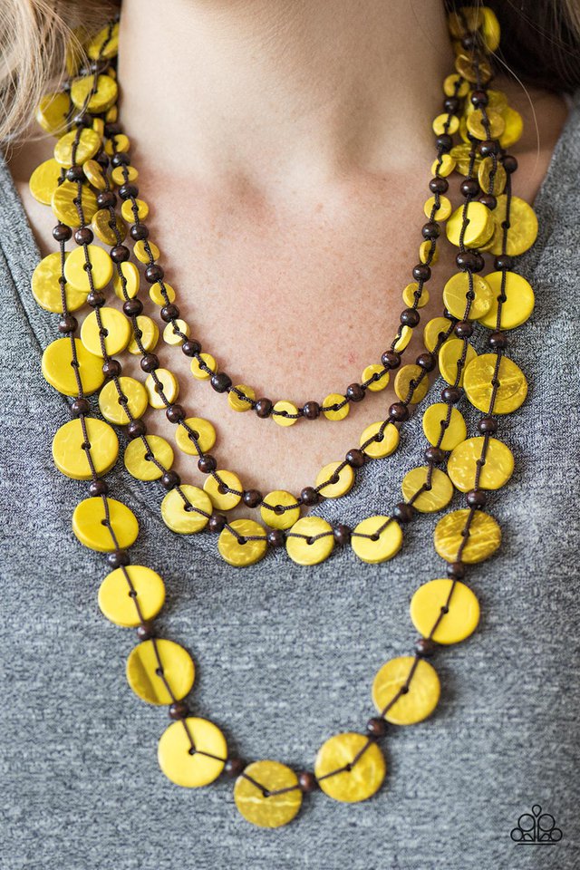 Paparazzi ♥ Fiji Flair - Yellow ♥ Necklace