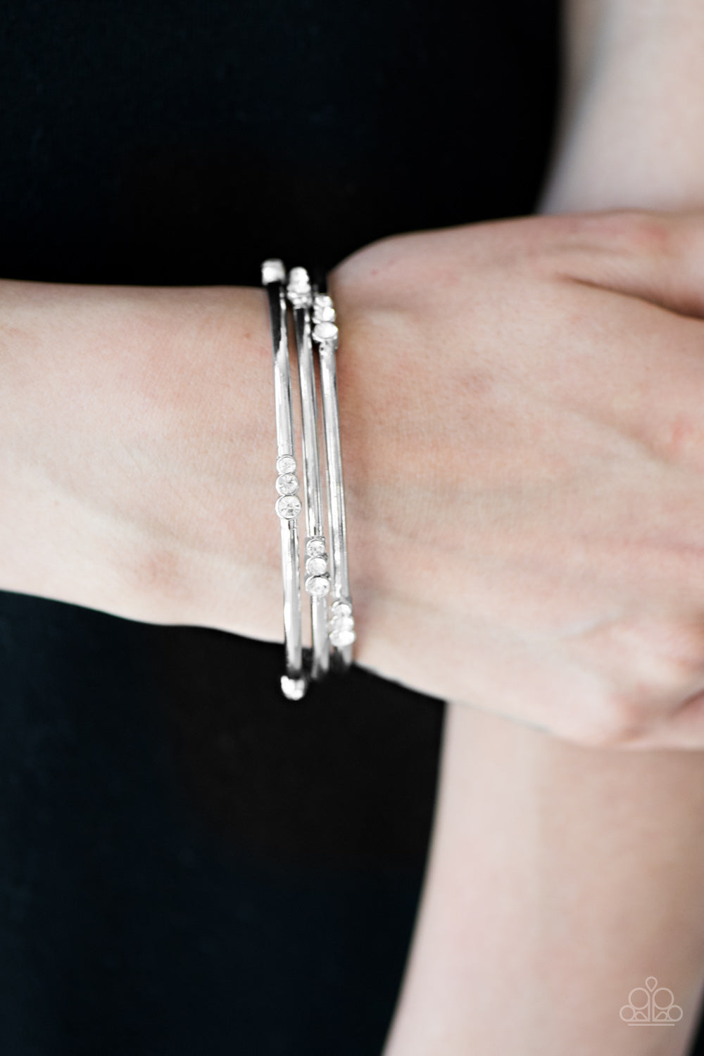 Paparazzi ♥ Glitter Is My Basic - White ♥  Bracelet