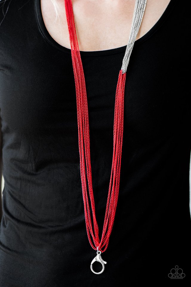 Paparazzi ♥ No CHAIN, No Gain - Red Lanyard ♥ Lanyard