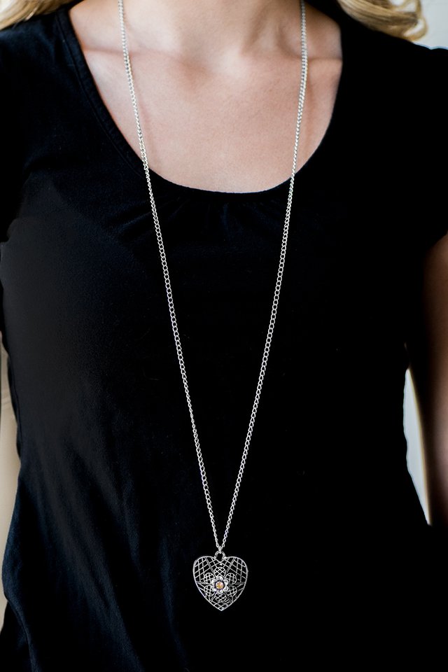 Paparazzi ♥ Under LOCKET and Key - Brown ♥ Necklace