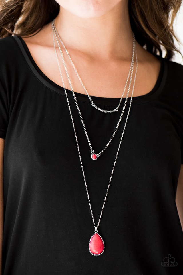 Paparazzi ♥ Stone Streams - Red ♥ Necklace