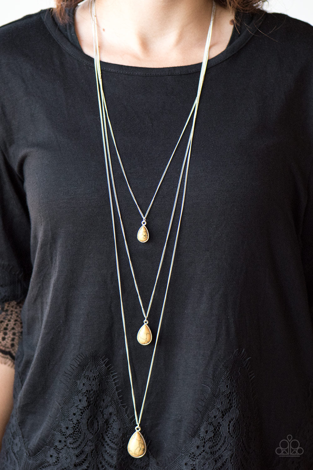 Paparazzi ♥ Mountain Tears - Yellow ♥  Necklace