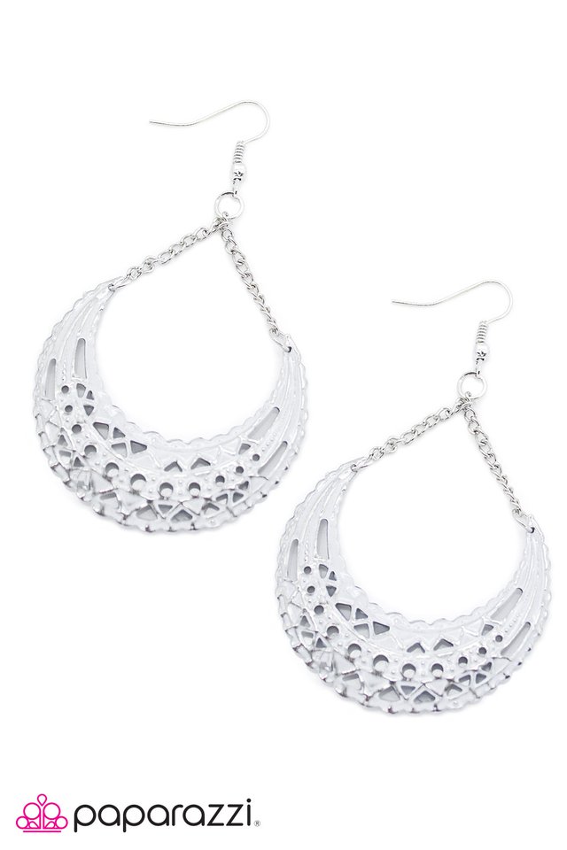 Paparazzi ♥ Over the Moon - White ♥ Earrings