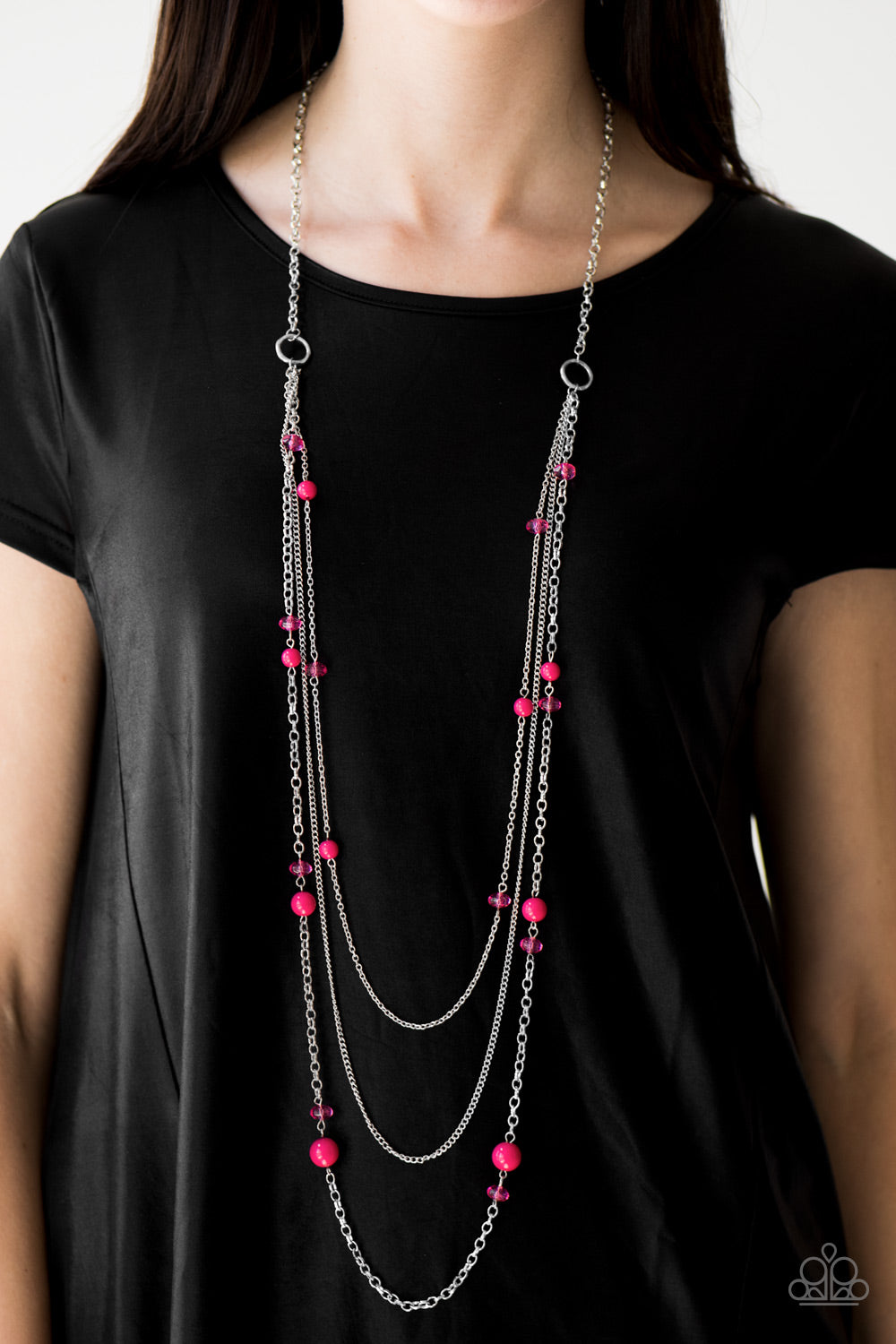 Paparazzi ♥ Triple Tango - Pink ♥  Necklace
