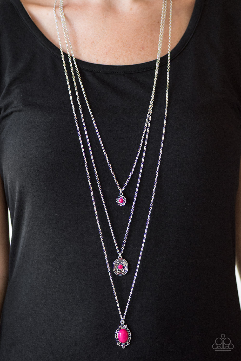 Paparazzi ♥ Southern Solstice - Pink ♥  Necklace