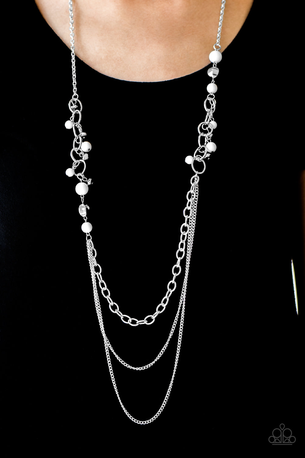Paparazzi ♥ Carefree and Capricious - White ♥  Necklace