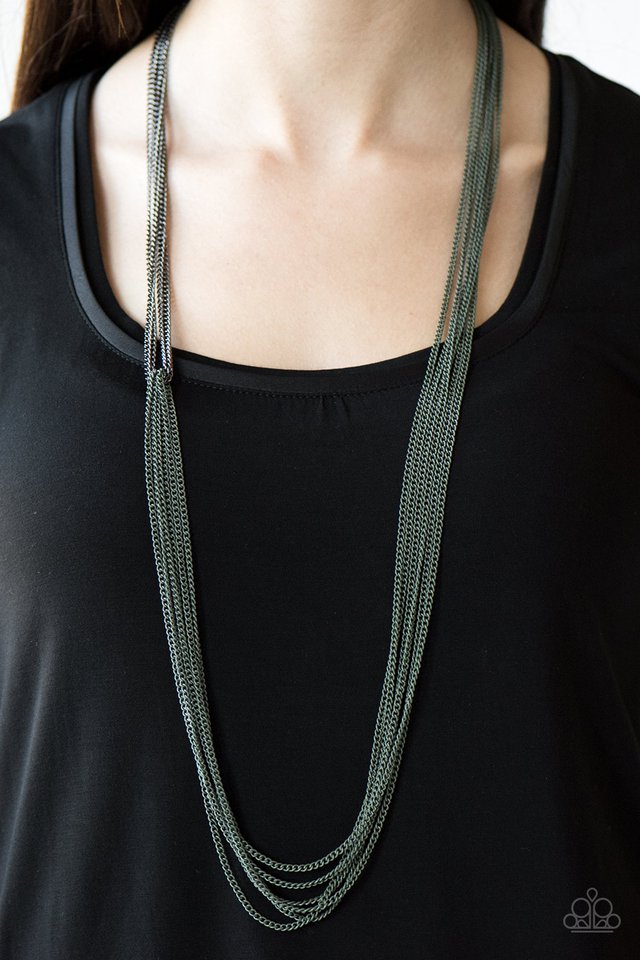 Paparazzi ♥ No CHAIN, No Gain - Green ♥ Necklace