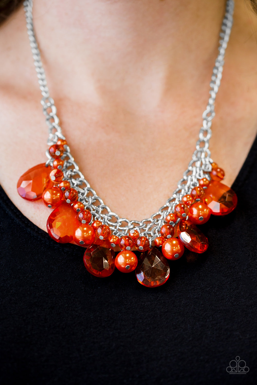 Paparazzi ♥ Twinkly Typhoon - Orange ♥  Necklace