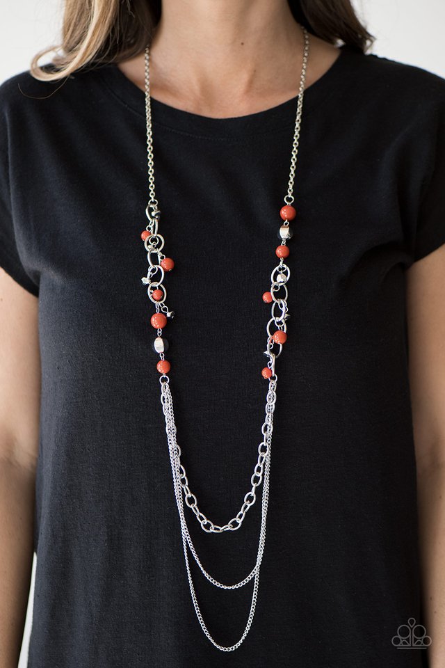 Paparazzi ♥ Carefree and Capricious - Orange ♥ Necklace