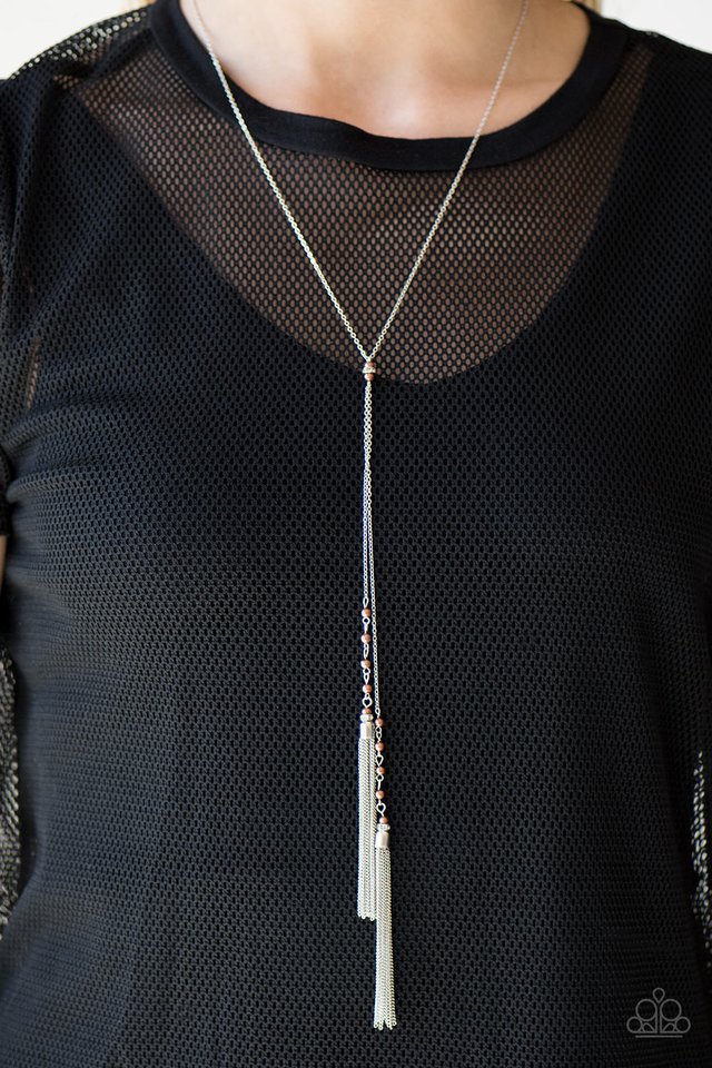 Paparazzi ♥ Tassel Temptation - Brown ♥ Necklace
