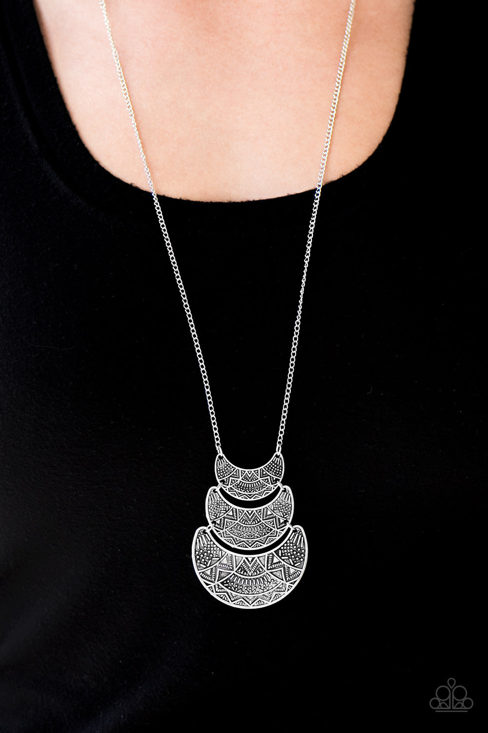 Paparazzi ♥ Too Much Too MOON - Silver ♥  Necklace