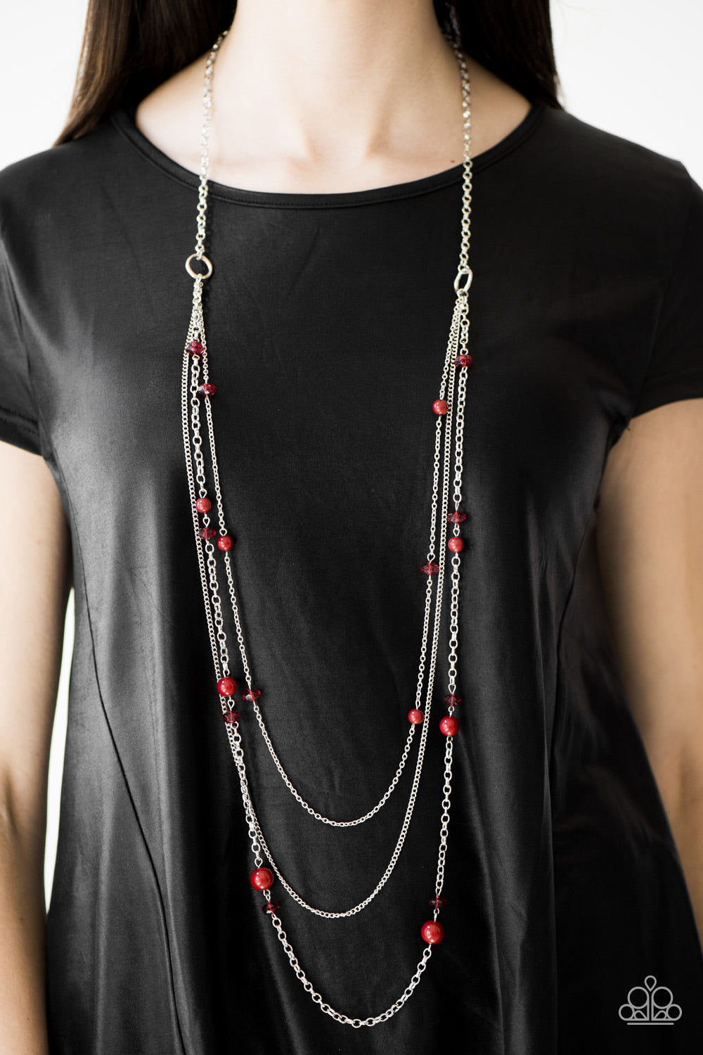 Paparazzi ♥ Triple Tango - Red ♥  Necklace