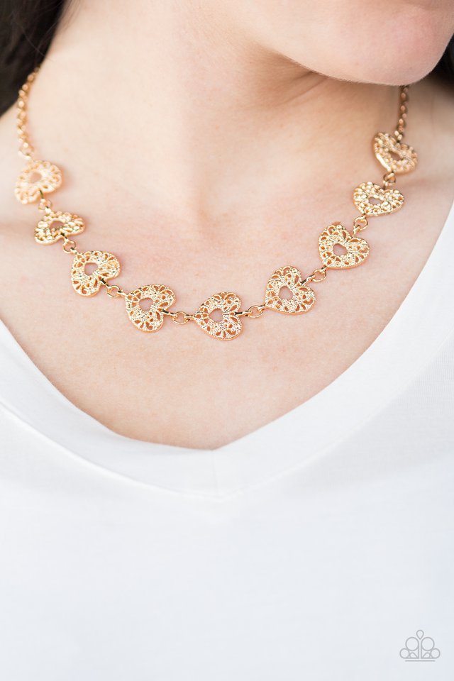 Paparazzi ♥ Hearts Harmony - Gold ♥ Necklace