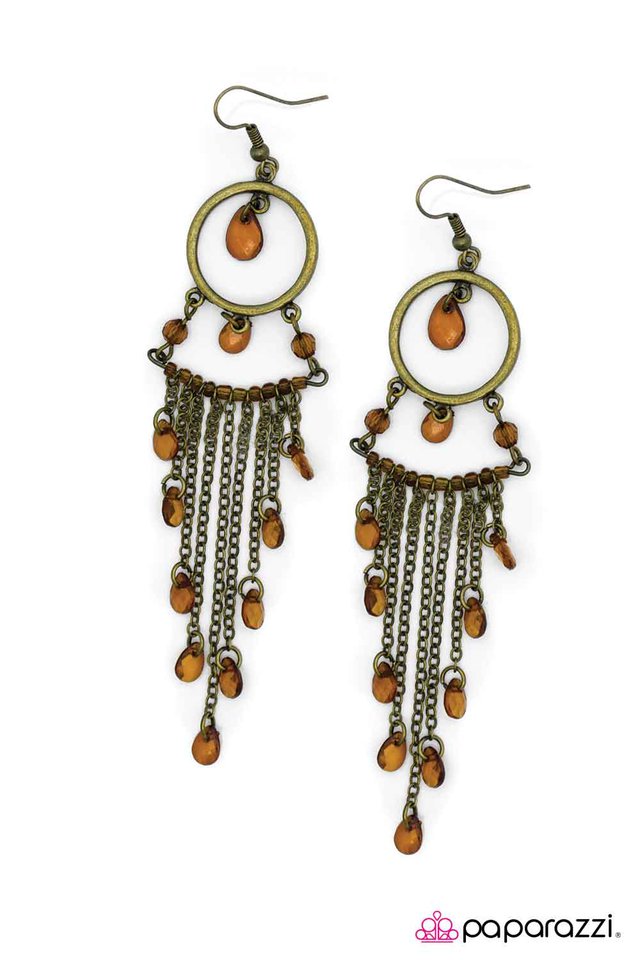 Paparazzi ♥ Dreamcatcher - Brass ♥ Earrings