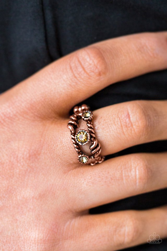 Paparazzi ♥ Runways and Rhinestones - Copper ♥ Ring