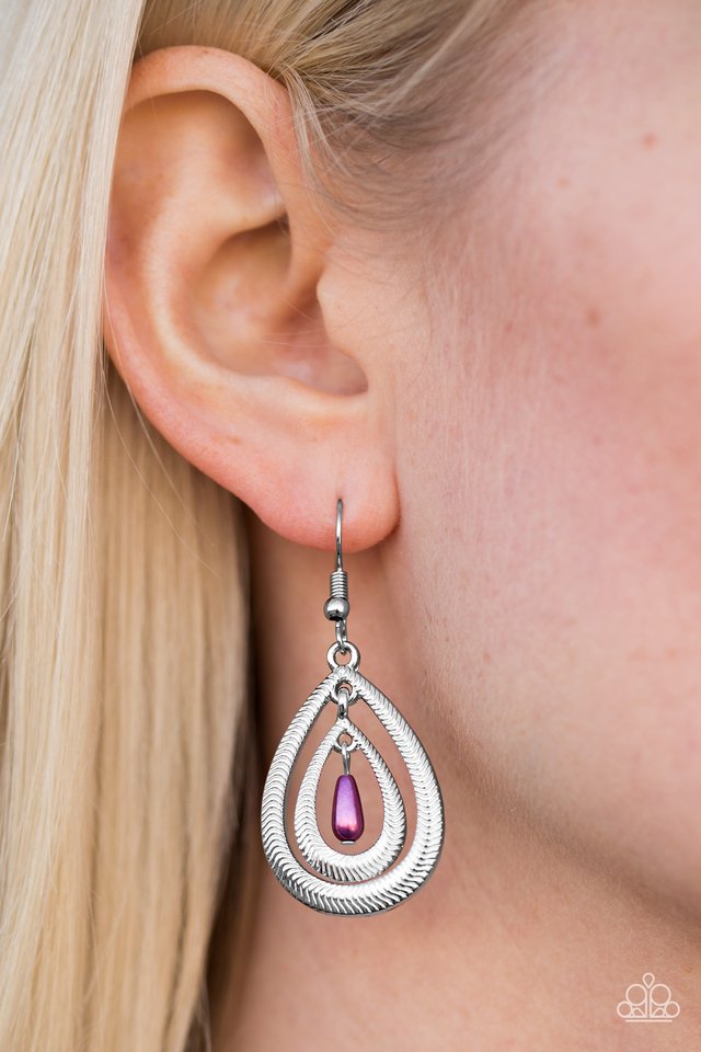 Paparazzi ♥ Tranquil Teardrops - Purple ♥ Earrings