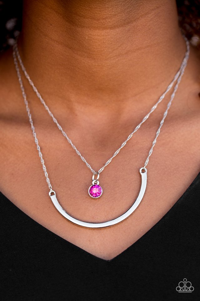 Paparazzi ♥ Moonlit Metro - Pink ♥ Necklace