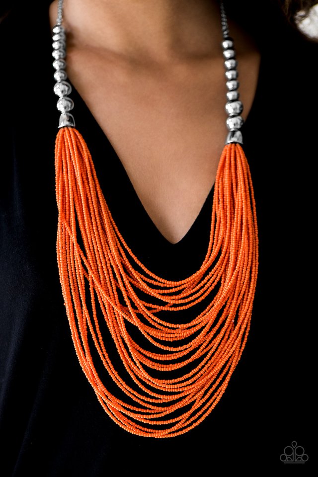 Paparazzi ♥ BEAD Brave - Orange ♥ Necklace
