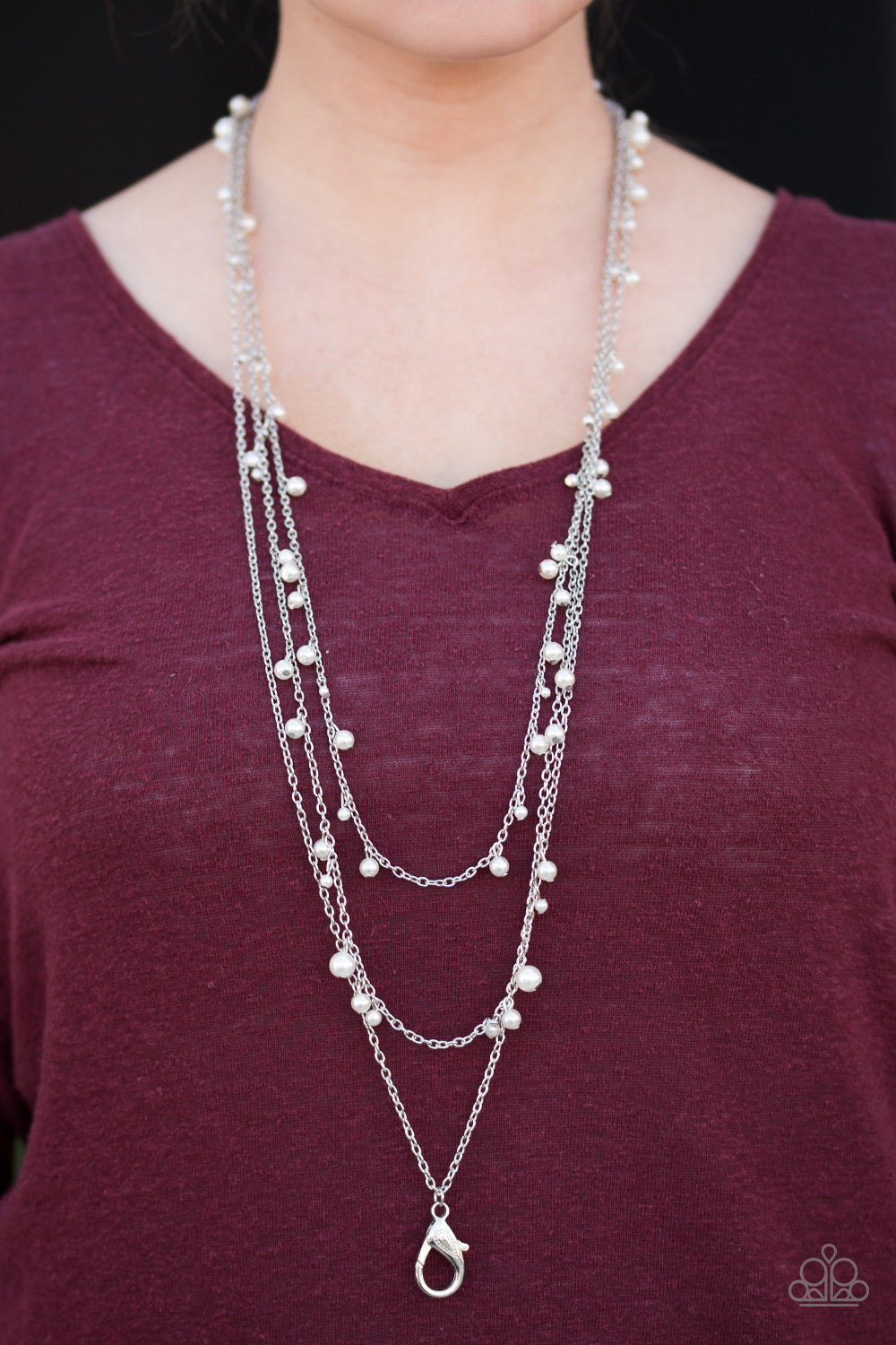 Paparazzi ♥ A Good GLAM Is Hard To Find - White Lanyard ♥  Lanyard