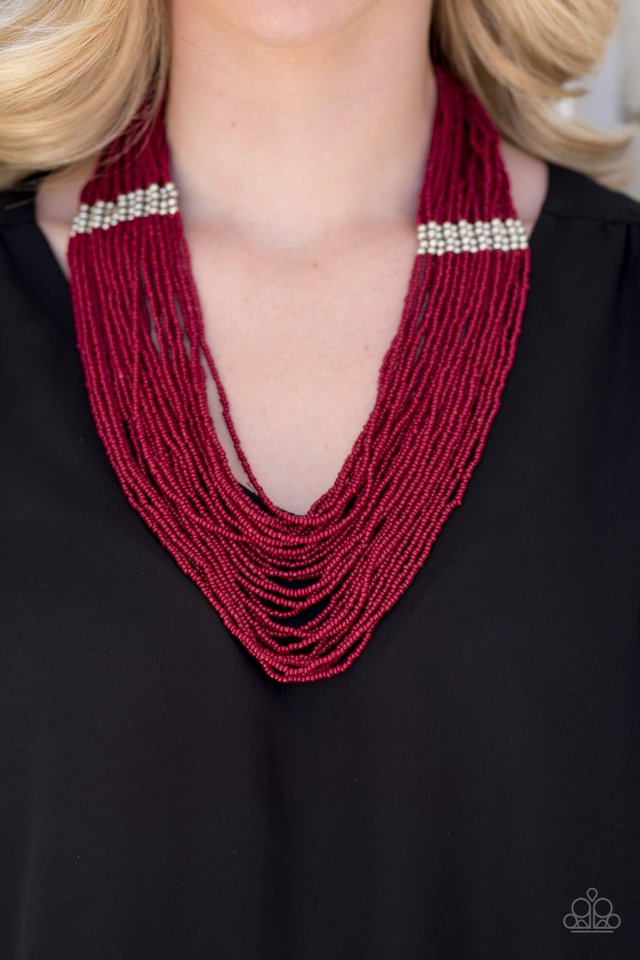 Paparazzi ♥ We Got The BEAD! - Red ♥ Necklace