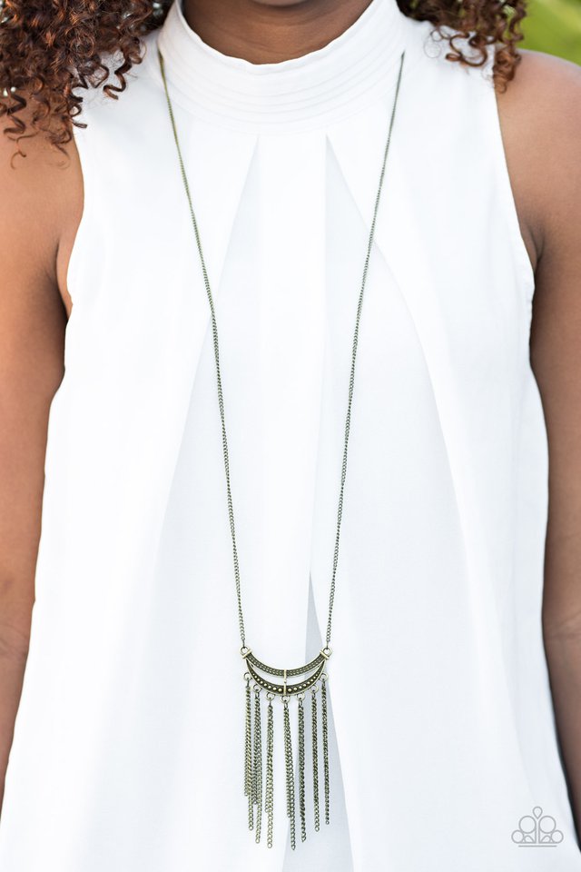 Paparazzi ♥ Mayan Moon - Brass ♥ Necklace