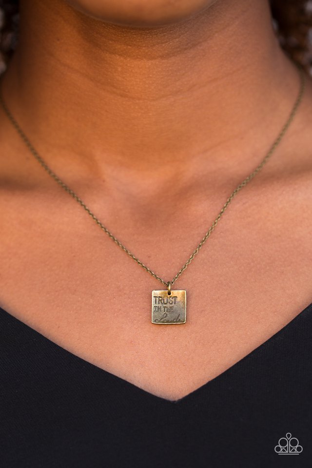Paparazzi ♥ Trust In Faith - Brass ♥ Necklace
