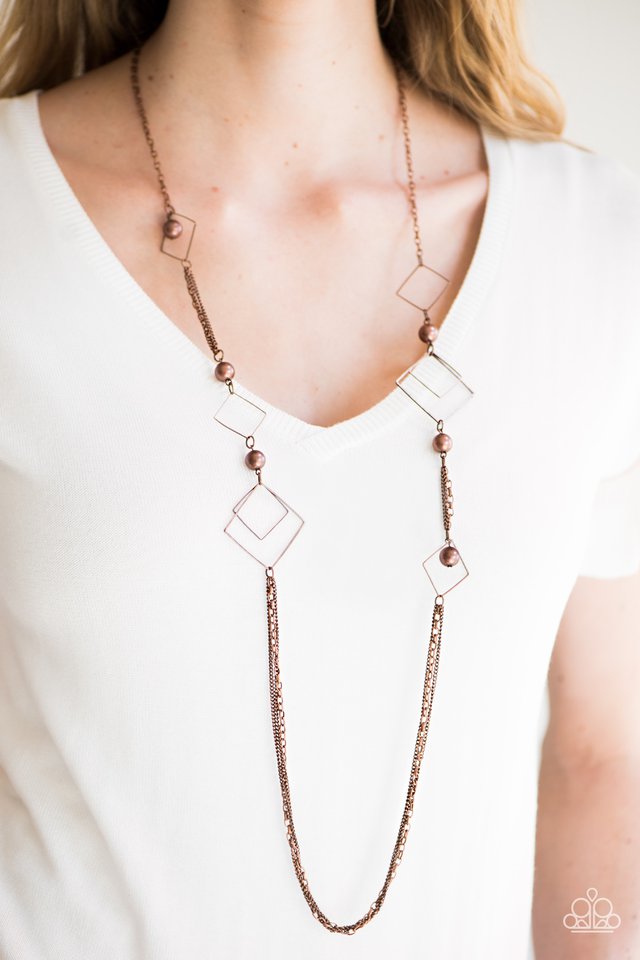 Paparazzi ♥ A Fashionable Frame Of Mind - Copper ♥ Necklace