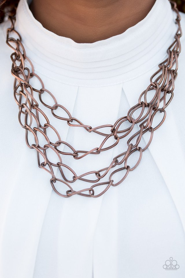 Paparazzi ♥ Chain Reaction - Copper ♥ Necklace