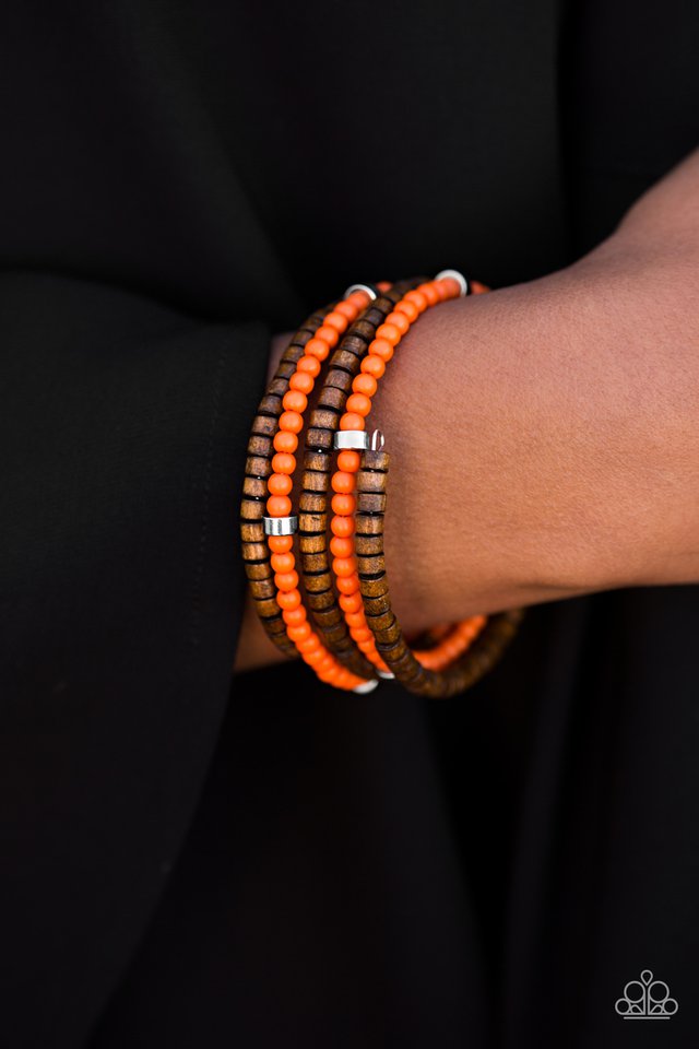 Paparazzi ♥ Who WOOD Of Thought - Orange ♥ Bracelet