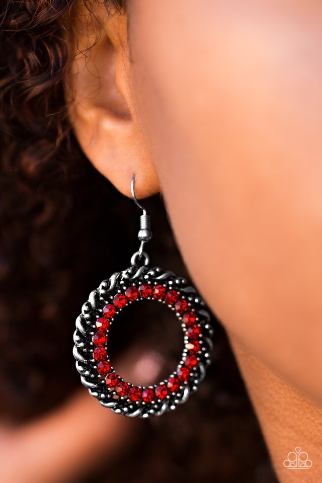 Paparazzi ♥ Grunge and Glitter - Red ♥ Earrings