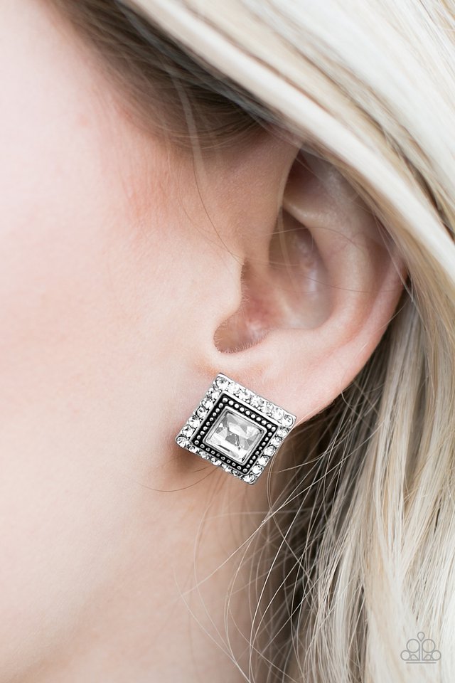 Paparazzi ♥ Let Me Entertain You - White Post ♥ Post Earrings