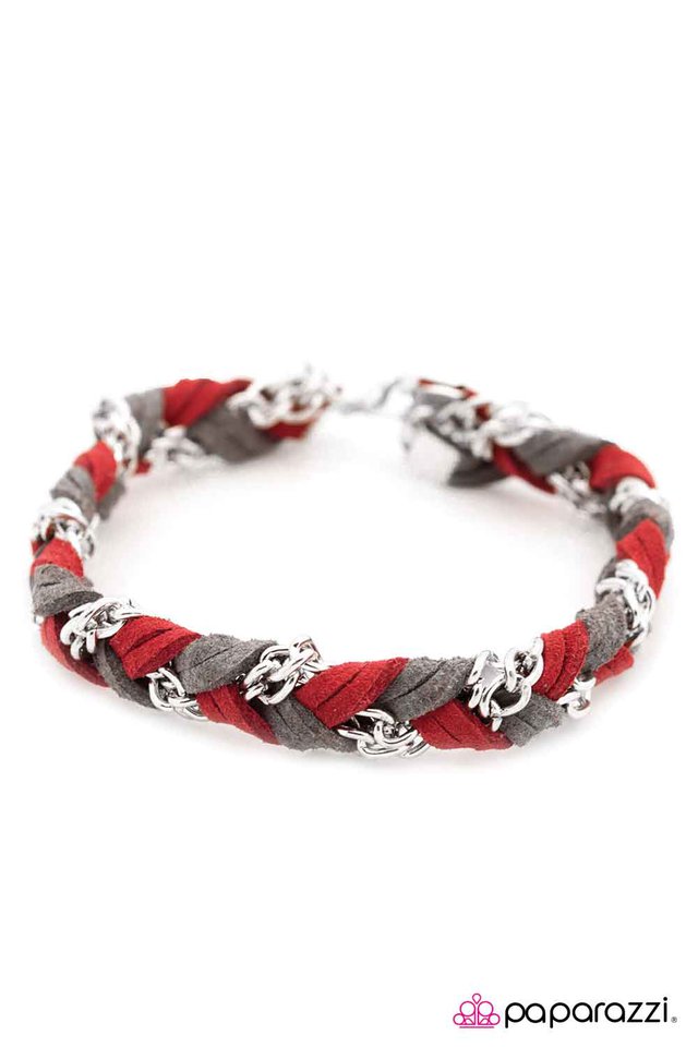 Paparazzi ♥ Leather the Storm - Red ♥ Bracelet