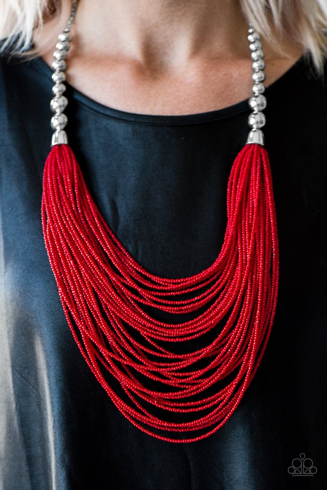 Paparazzi ♥ BEAD Brave - Red ♥ Necklace